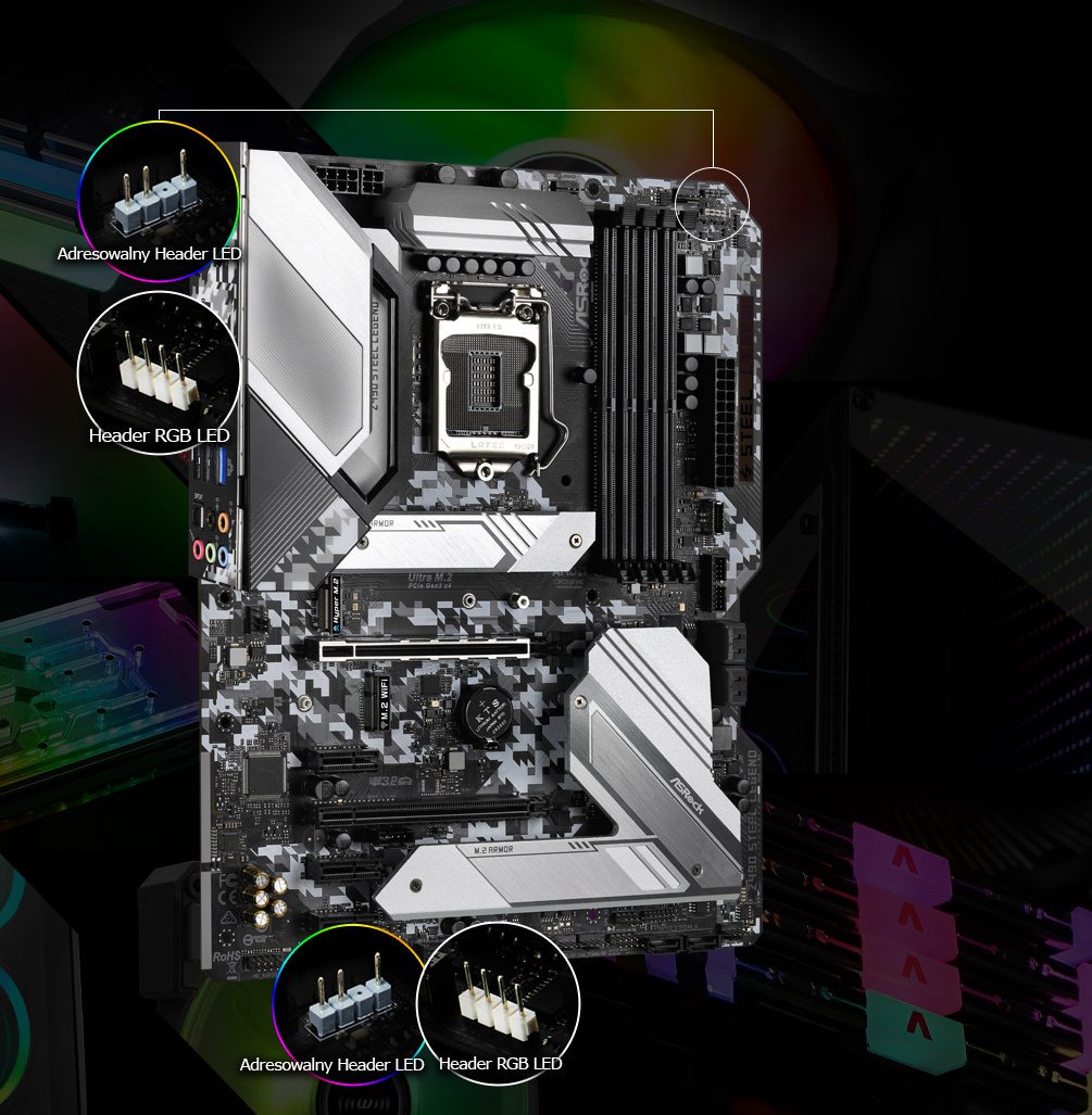 マザーボード ASRock ATX LGA1200 Z490 Steel legend ASRock > Z490 Steel Legend